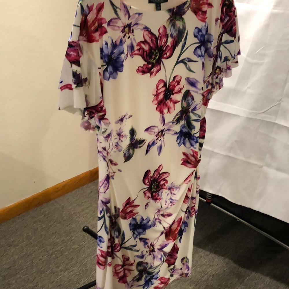 Lauren cream & pink dress size 16 NWT